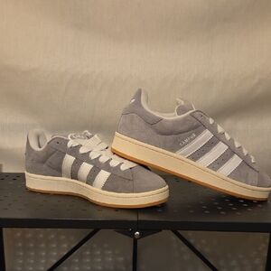 Adidas Size 10 Men's Campus Gray and White Sneakers